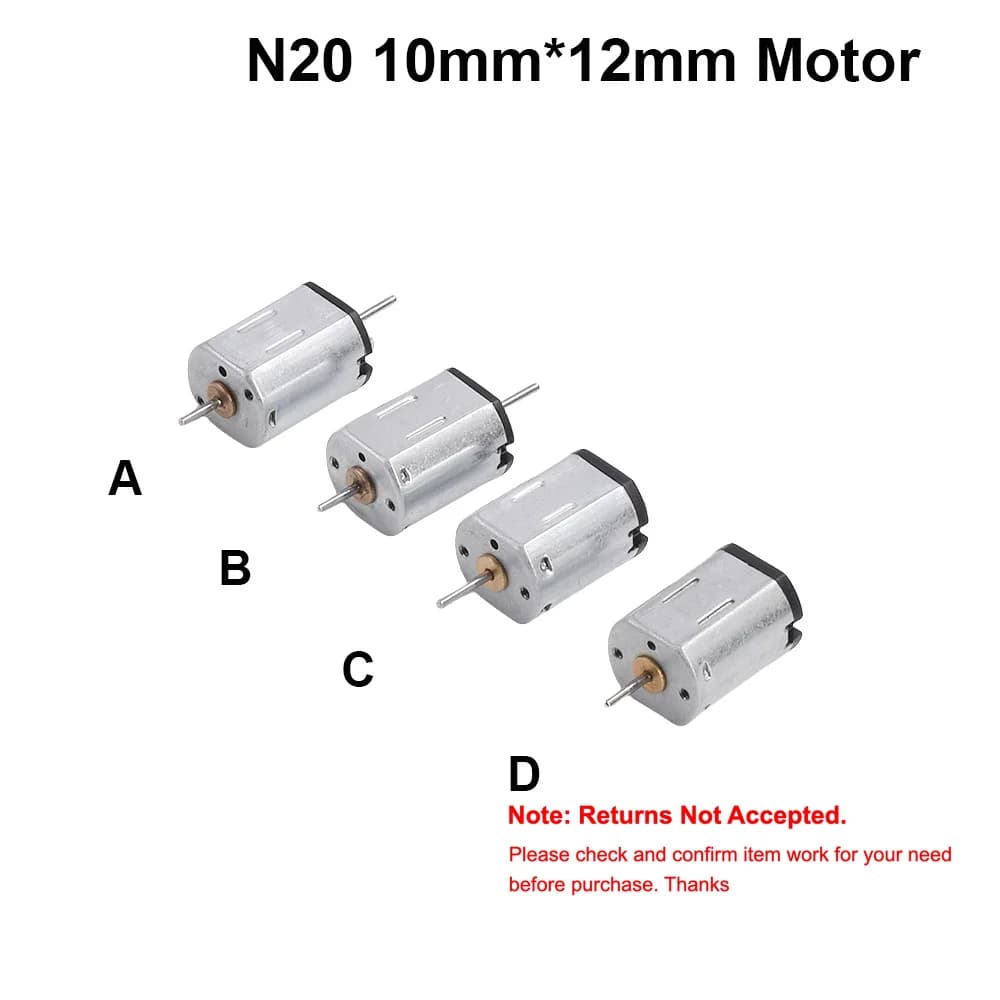 מנוע מיקרו N20 בלי תיבת הילוכים ‏(3–12V)