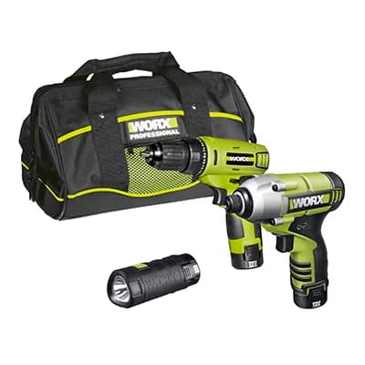 סט 2 מברגות 12V ליתיום WORX + פנס ותיק מתנה