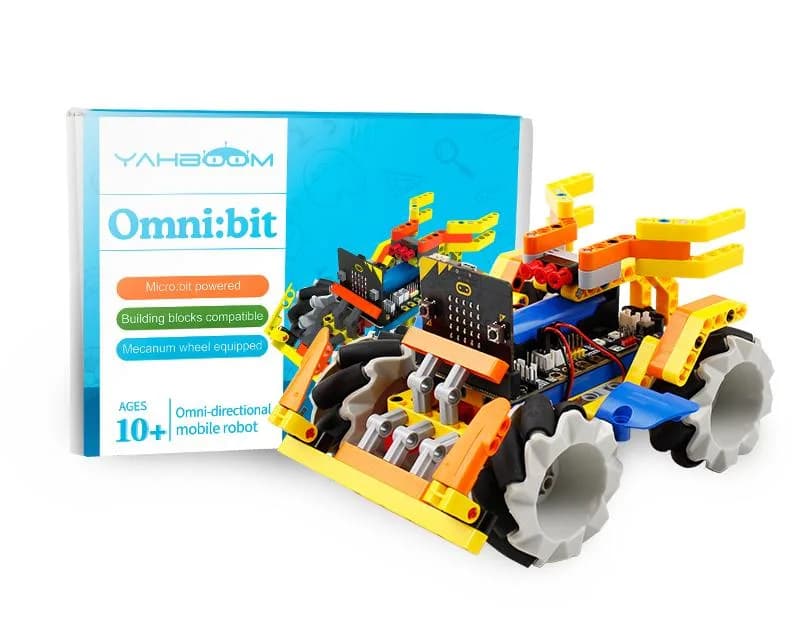 רובוט אומני Yahboom programmable Omni:bit smart robot car with Mecanum Wheel based on Micro:bit V2