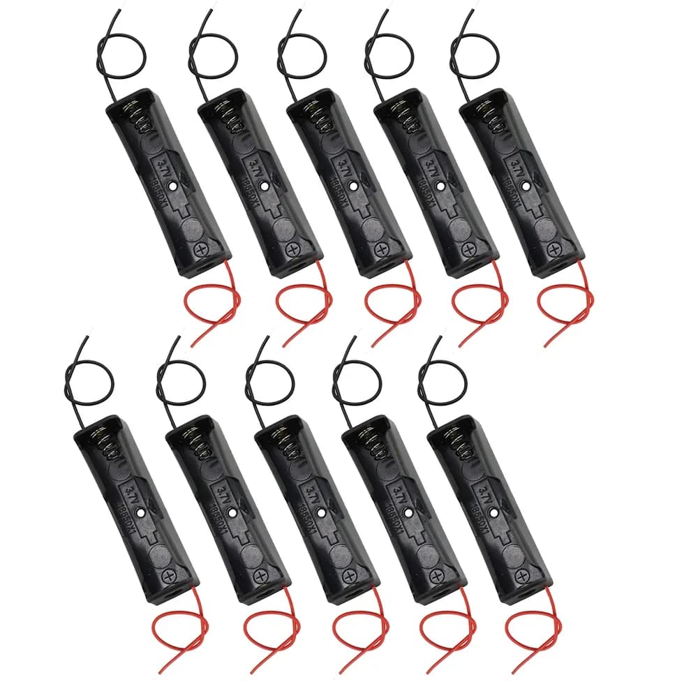 10 בתי סוללה בודדים ל-18650 עם חוטים