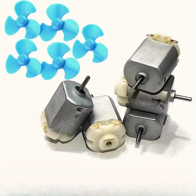 5 מנועי DC קטנים 3–6V עם מדחפים – לניסויי חשמל ולמאוורר