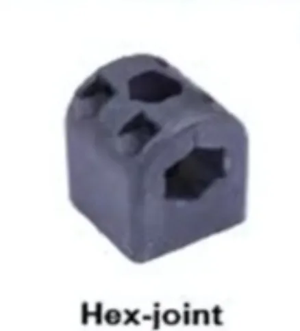 מחבר שישייה (Hex-joint) 🔗 עוזר לקשר מרכיבים בצורה מרוכבת – שדרוג למודולריות.